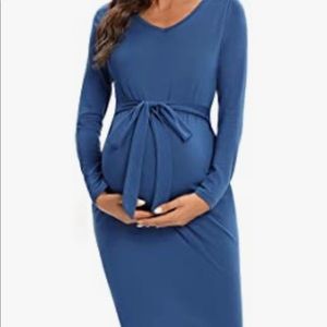 BBHoping Women's Maternity Dress V-Neck Long Sleeve